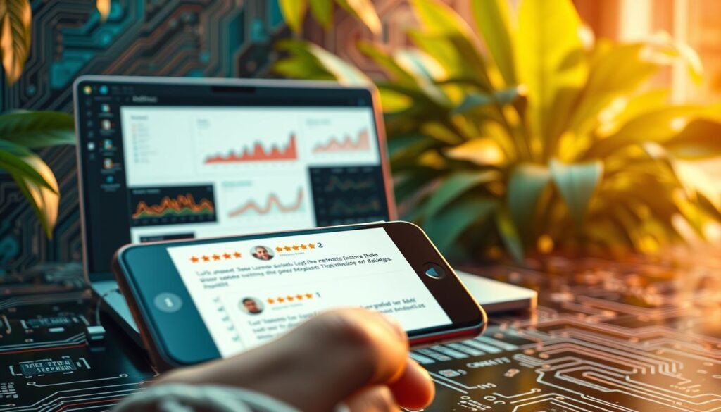 tecnología móvil en reseñas digitales